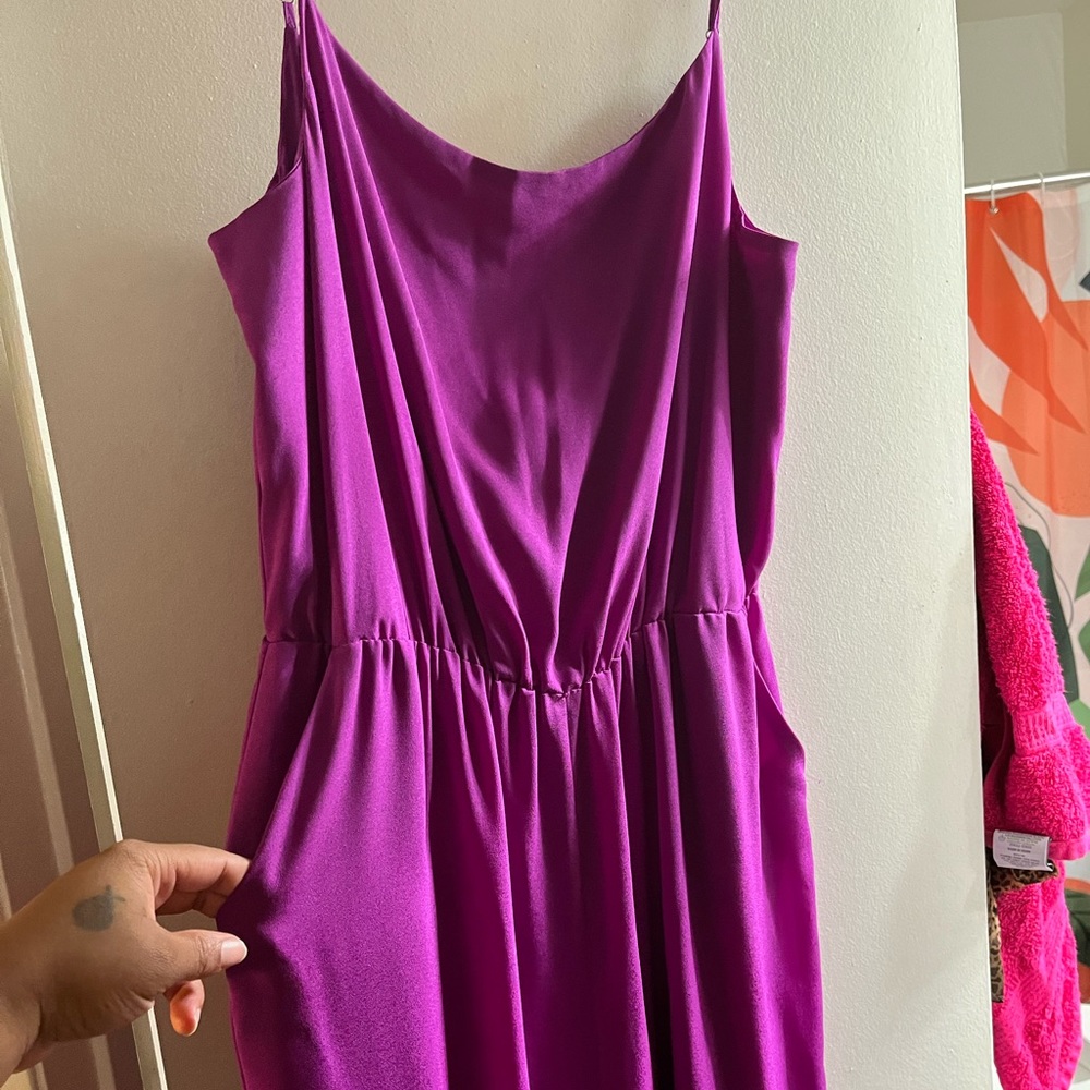 Woman fuschia palazzo jumpsuit
